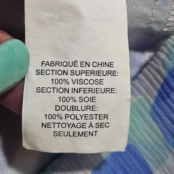 Kate Spade Blue White Sleeveless Layered Blouse Med Artsy Polka Dot Summer Top - Picture 12 of 15